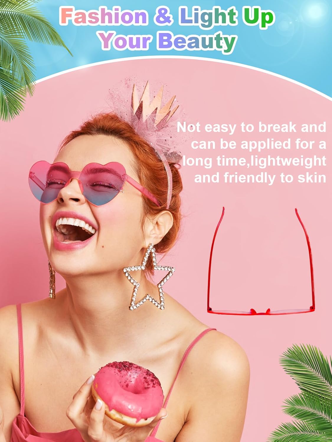 12 Pairs Heart Shaped Sunglasses for Women Colorful Glasses Fun Trendy Transparent Heart Sunglasses Party Favor (Gradient Colors)