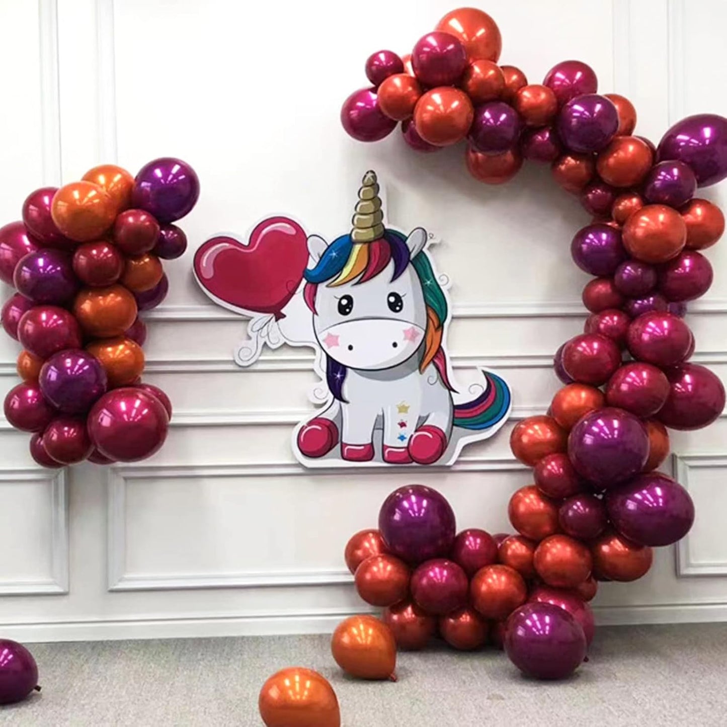 Chrome Fuchsia Balloons 12 Inch, Double-Layered Metallic Fuchsia Pink Balloons, Shiny Thick Chrome Metallic Magenta Latex Helium Fuchsia Balloons Magenta Balloons for Birthday Wedding Party Decoration