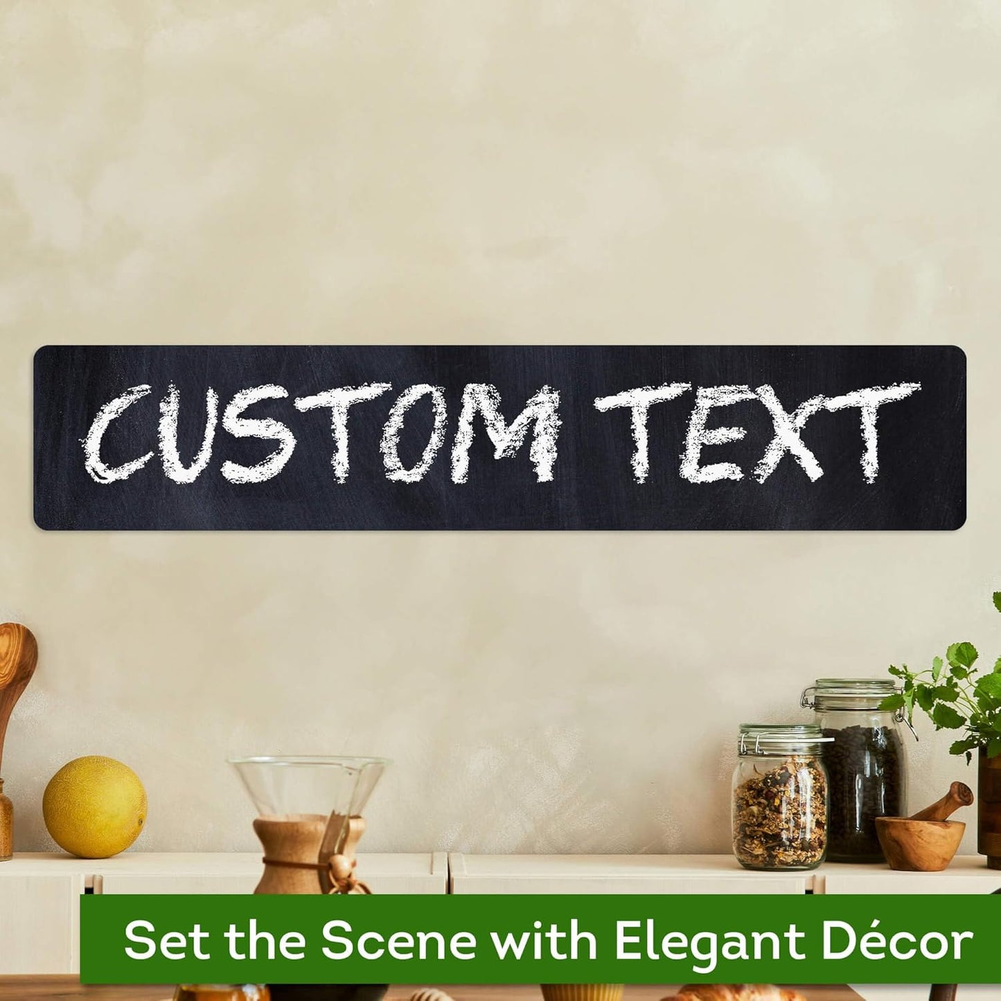 Custom Sign, Custom Street Sign, 11 Font Colors, 13 Font Styles, 4 Hole Options, 22 Sizes, 6x30 Inches, Rust Free DiBound, Fade Resistant, Made in USA by My Sign Center (Chalkboard Black)