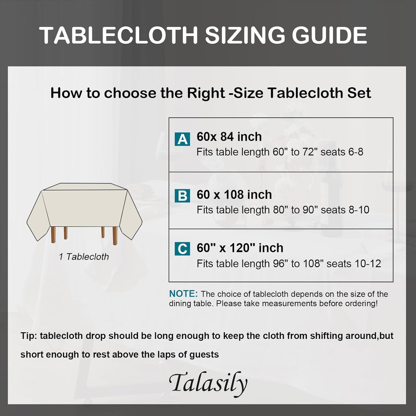 Talasily Linen Tablecloth 100% Pure Linen Table Cloth 60x120 Inches Rectangle Tablecloths Washable Cloths for Kitchen, Dining, Buffet Parties, Holidays, Picnic,Weddings and Restaurants-Forest Green