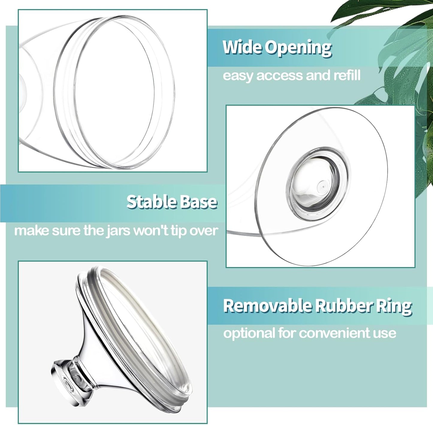 Acrylic Apothecary Jars with Lids, 3-Piece Vanity Organizer Canisters, Storage Container Jars for Bathroom, Laundry Room, Kitchen, Candy Buffet