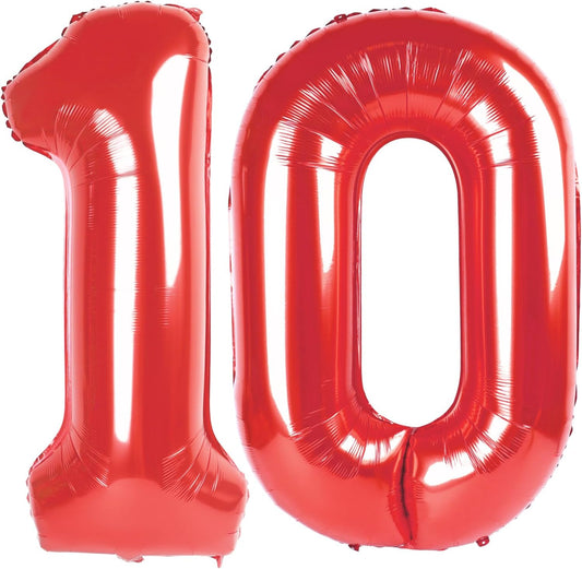 Red Number 10 Balloon