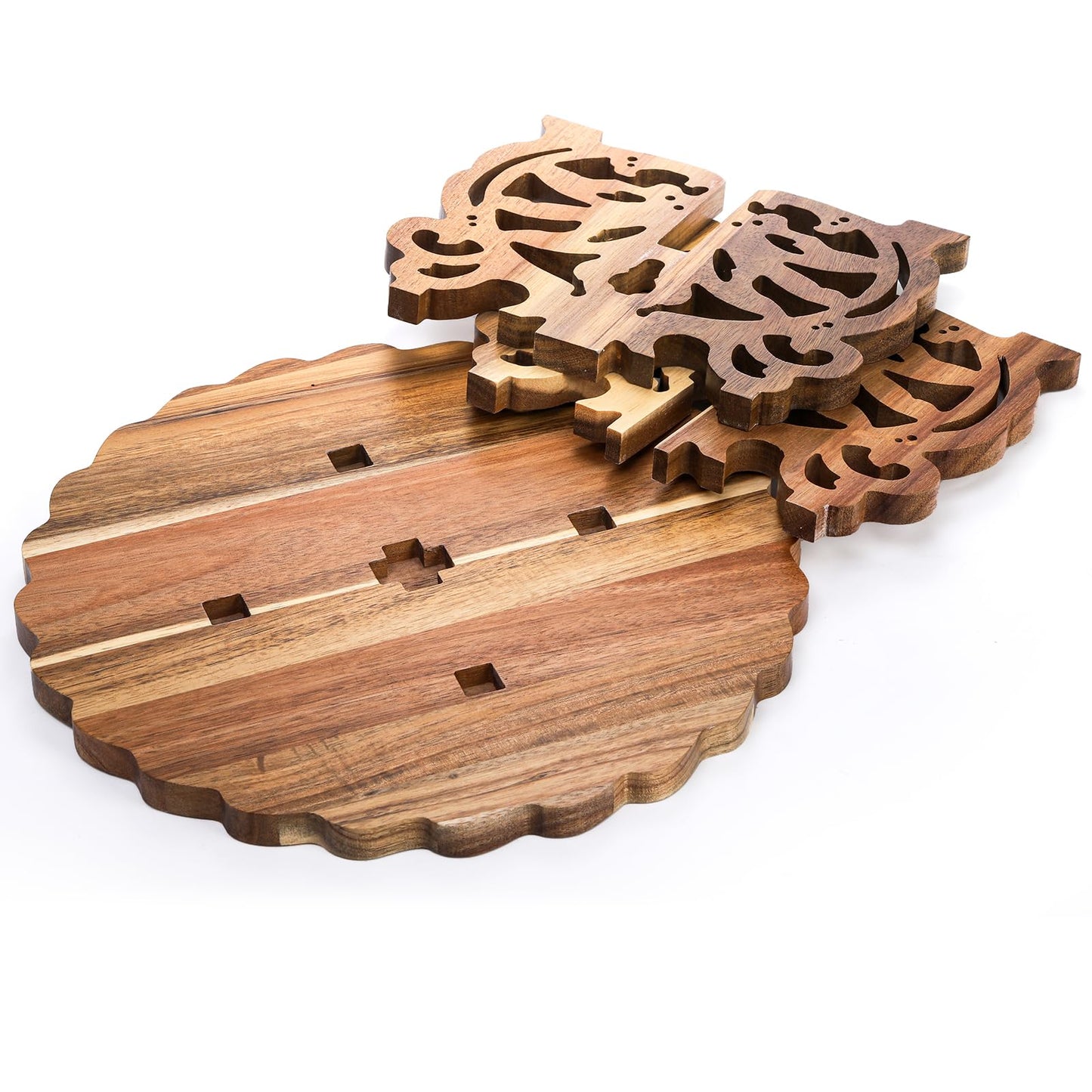 Eorbow 12" Wood Cake Stand, Acacia Wooden Rustic Cupcake Holder, Wedding Table Centerpiece Dessert
