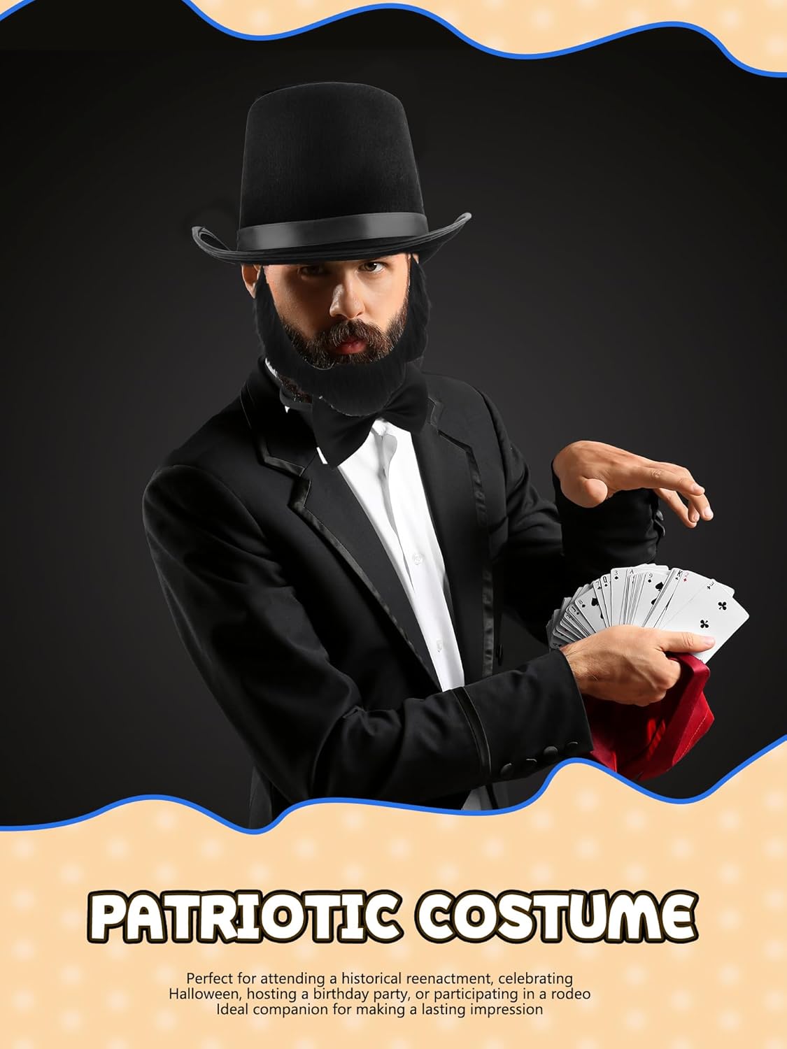 6 Pcs 1920s Gentleman Hat Costume Presidents Day 1920s Costume Accessories for Halloween Cosplay Retro Party