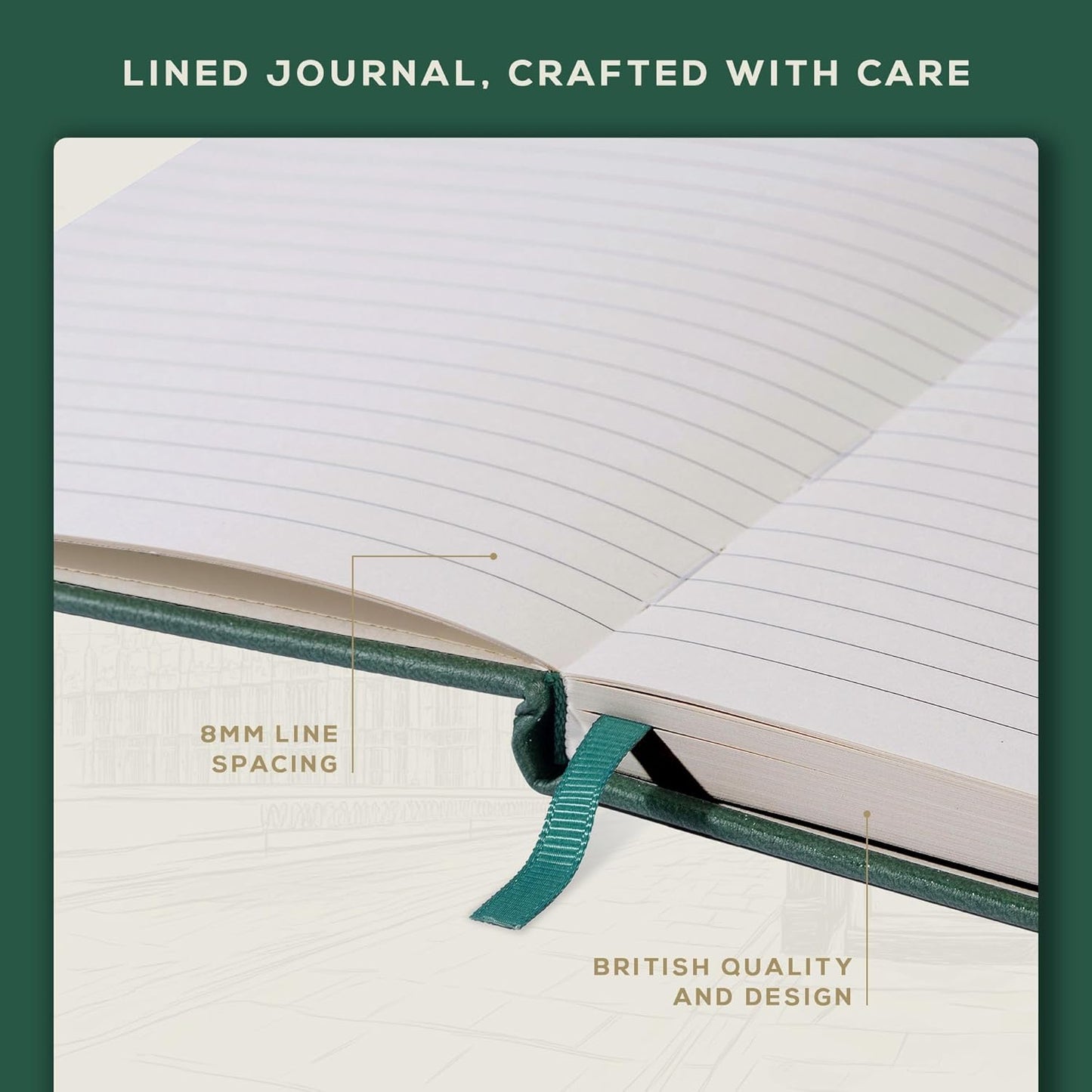 BEECHMORE BOOKS Lined Journal Notebook, 8.5 x 11.5 inch, A4 160 Lined Pages, Hardcover Leather Journals for Women, Men, Writing and Notebooks for Work - 120 GSM Thick Paper, Gifts Box Included