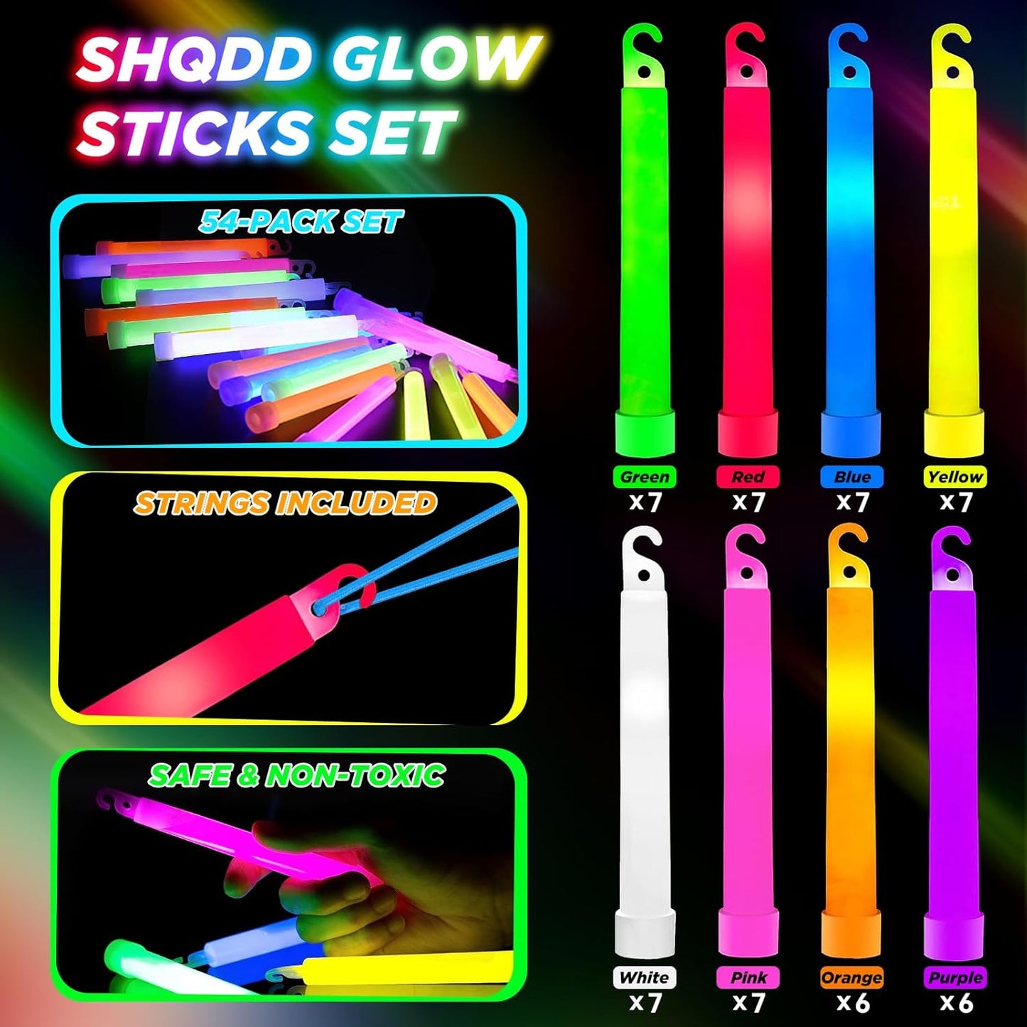 105 Pcs Glow Sticks - 4 inch Glow In the Dark Sticks Halloween Party Favors, Waterproof Glow Sticks Lights Bulk Party Pack for Kids with 9 Hours Duration, Party Favors Light Stick for Halloween Party