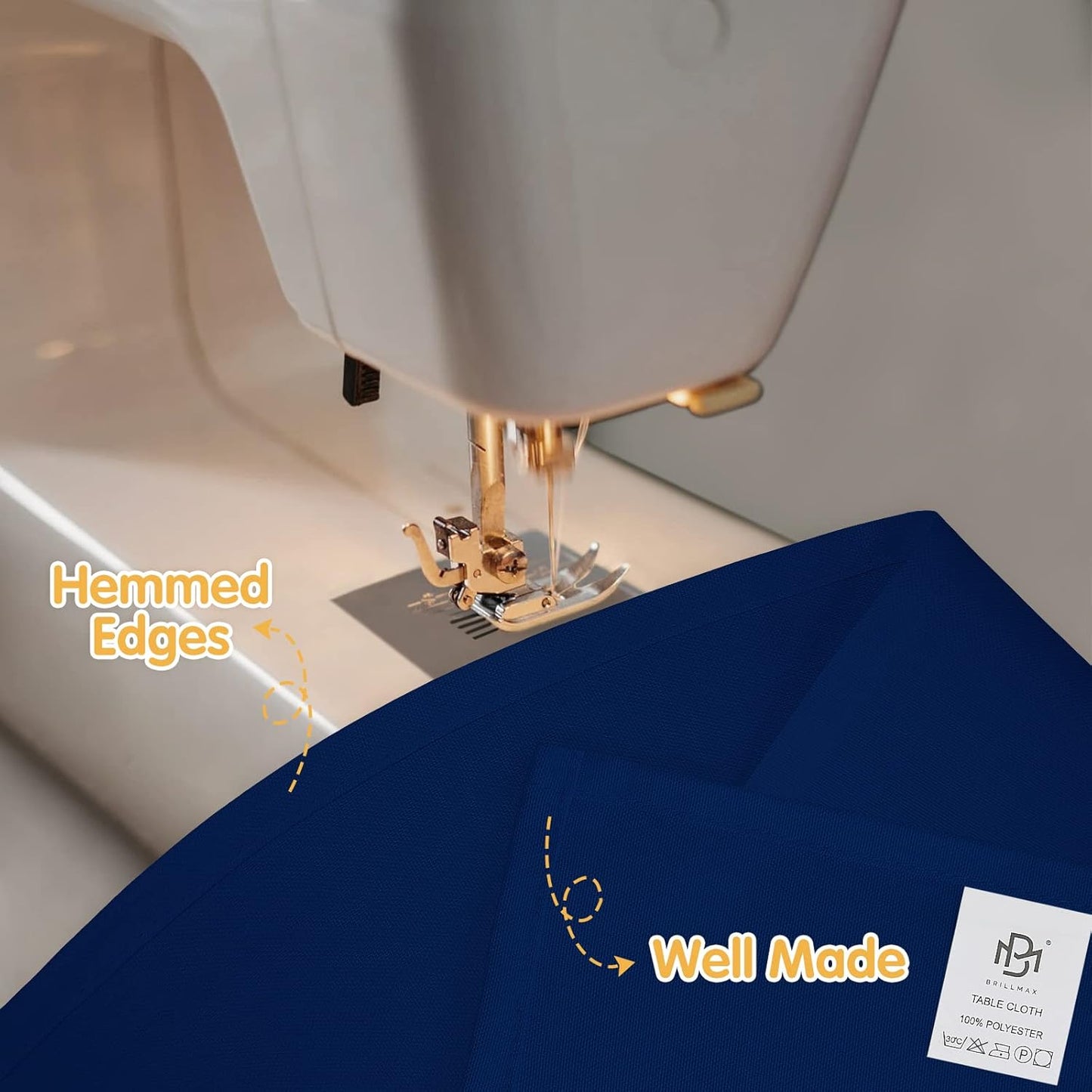 BRILLMAX 10 Pack Navy Blue Tablecloths for 8 Foot Rectangle Tables 60 x 126 Inch - 8ft Rectangular Bulk Linen Polyester Fabric Washable Cloth Cover for Wedding Reception Banquet Birthday Party