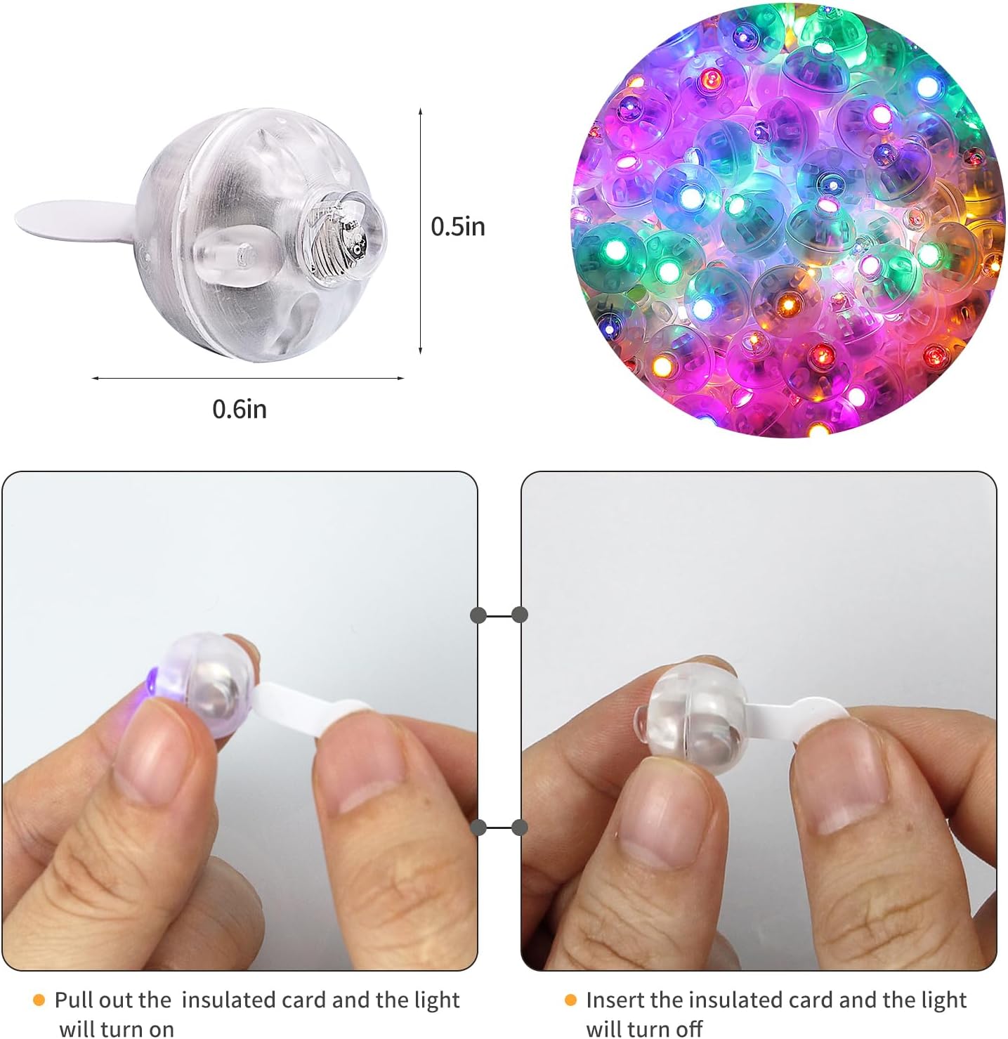 Aogist 200Pcs Multicolor Balloon Lights with Hook,Long Standby Time,Waterproof Mini Light for Birthday Party Wedding Christmas Halloween Easter Decorative (Flash)