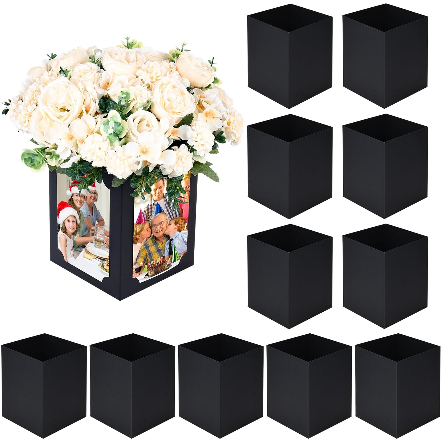 Tongnian 12 Pcs Picture Centerpieces for Table, Photo Display Frame, Black