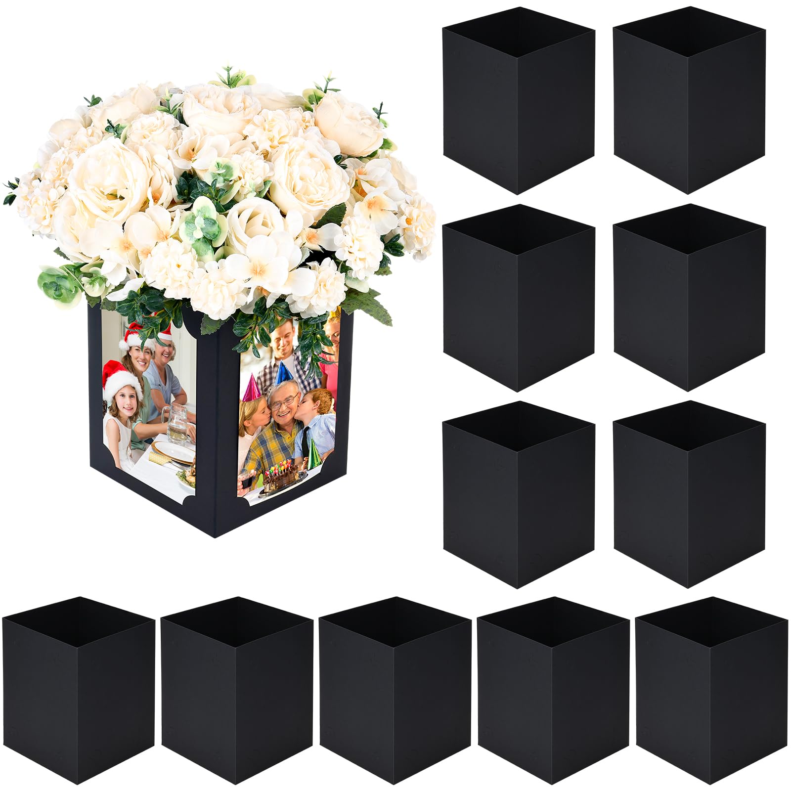 Tongnian 12 Pcs Picture Centerpieces for Table, Photo Display Frame, Black