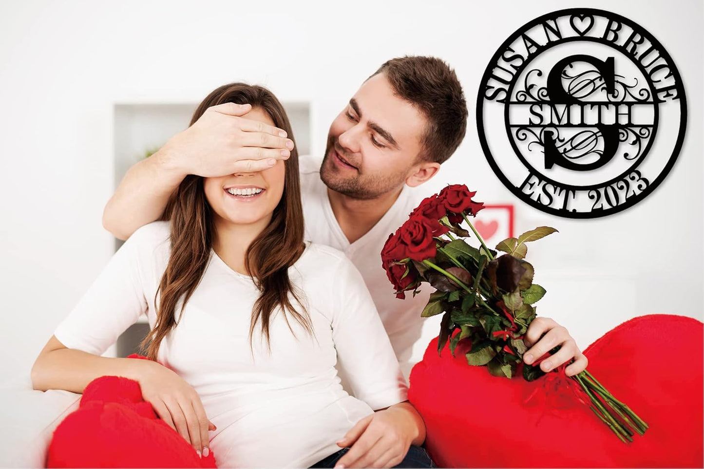 Personalized Wedding Anniversary Sign Gifts, Custom 50th 40th 65th 60th 25th 70th Anniversary Metal Sign, Wedding Gifts for Couples, Custom Name Sign, House Warming Gifts New Home