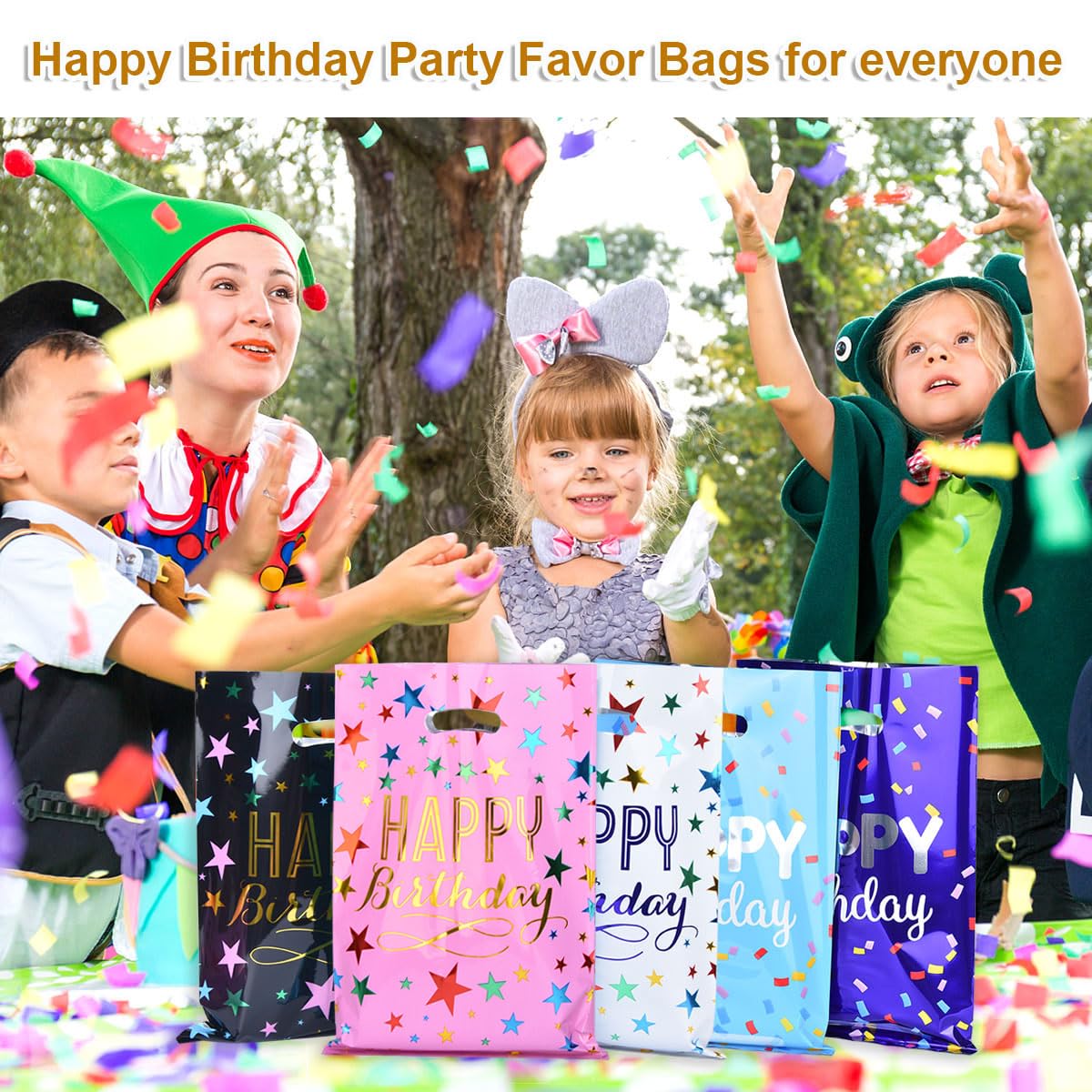 ZGORENDZ 40 Pack Party Favor Bags for Birthday Assorted Colors Goodie Gift Bags for Girls & Boys