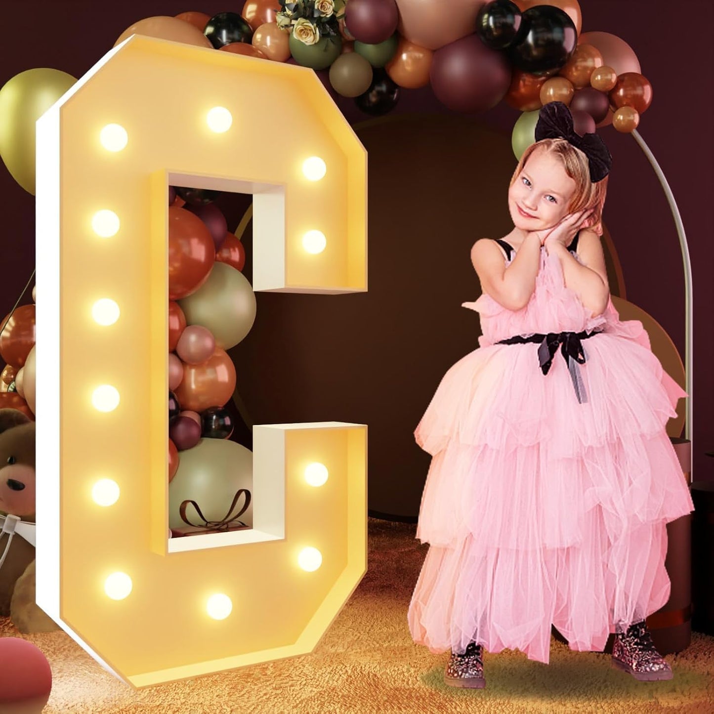 iMPRSV 4FT Light Up Letters - Large Marquee Letters Kit for Birthday Party, Wedding Decorations & Arch