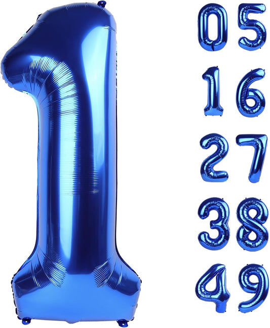 40 Inch Dark Blue Number Balloons,Helium Mylar Foil Number Balloons Number 1 Balloon for 1st Birthday Decorations for Kids,Anniversary Party Decorations Supplies