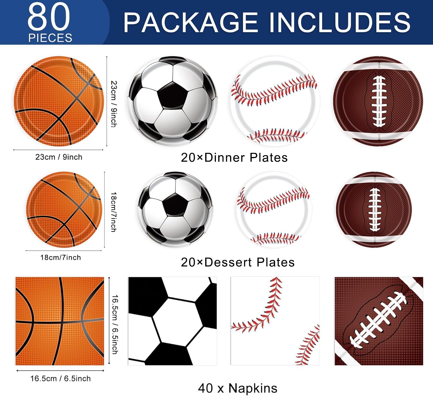 Sports Birthday Party Decorations 80Pcs Sports Party Supplies