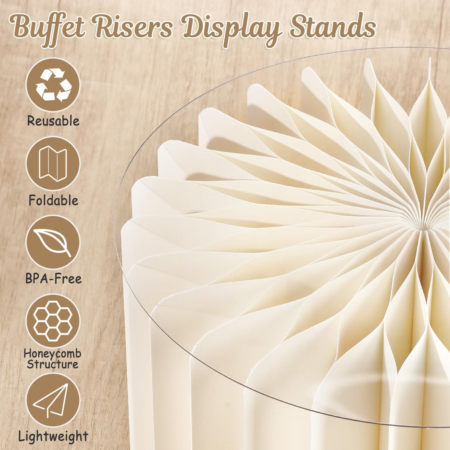 Youjoitim 6Pcs Buffet Risers, Food Risers for Table, Foldable Cake Stands for Party, Paper Dessert