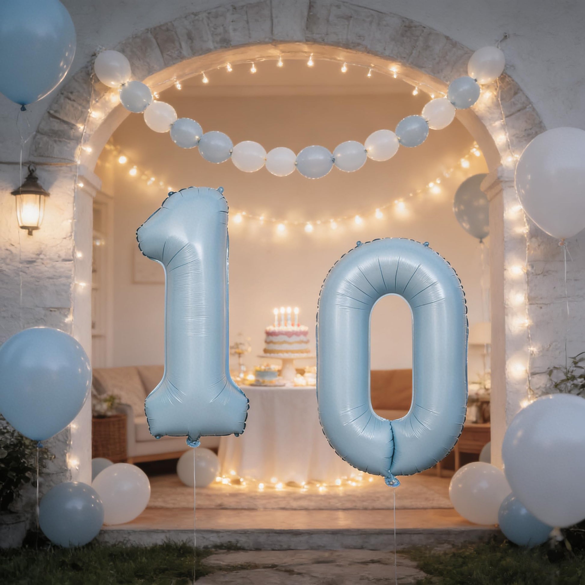 40 In Matte Blue Number Balloons Helium Foil Mylar Balloon Party Digital 1