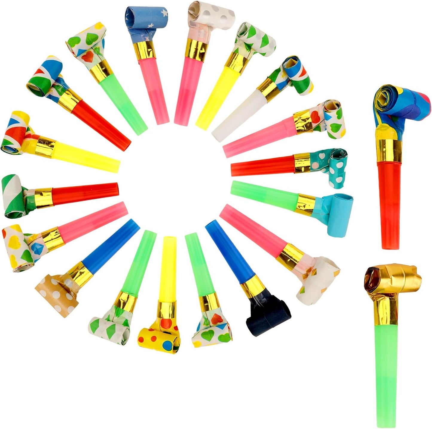 50 PCS Party Blowers, Party Blowers for Kids, Party Blowouts, Party Noise Makers Horns, Colorful Birthday Blowers Noisemakers Blow Horns Party Whistles Favors for Birthday Christmas New Years Events