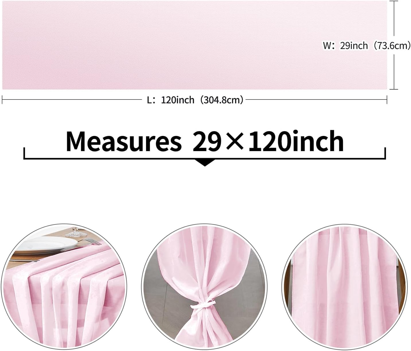 2 Pack 10Ft Blushing Pink Chiffon Table Runner Sheer 29x120 Inch for Romantic Wedding Decor Bridal & Baby Shower Birthday Rustic Party Decoration