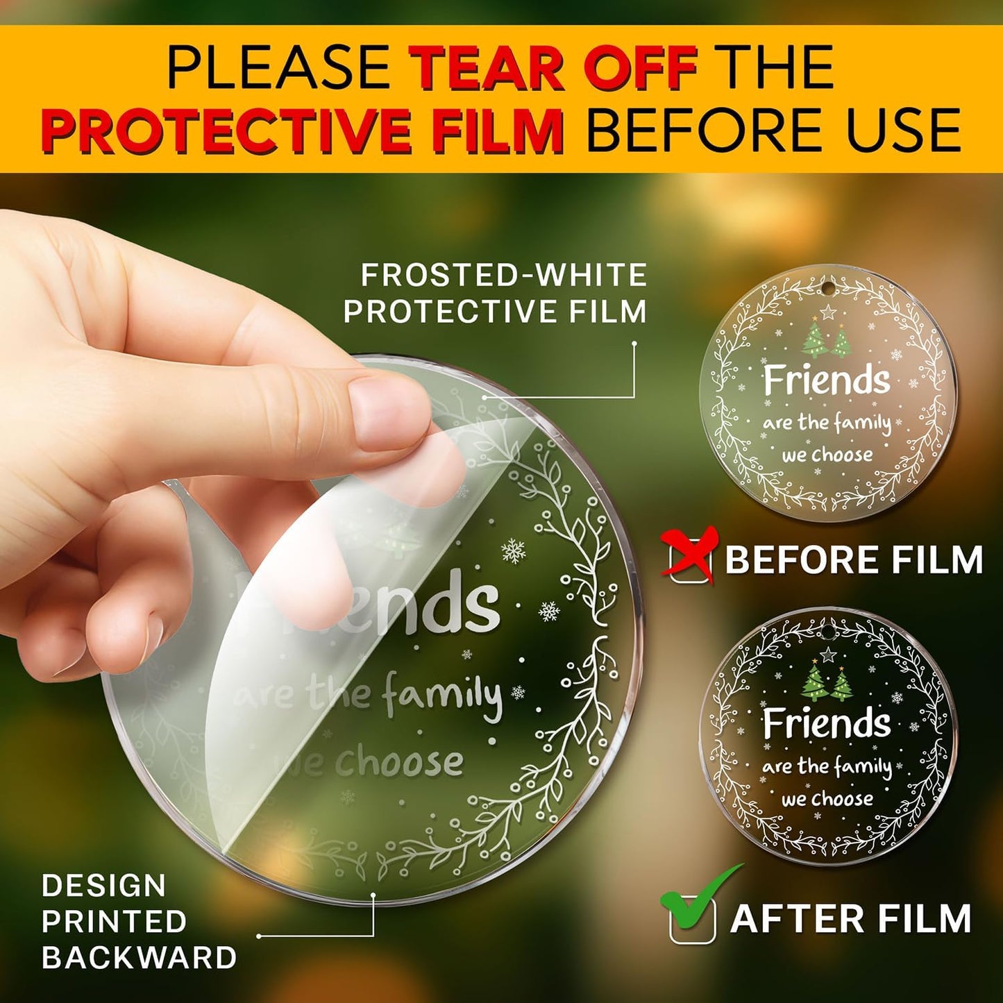 HEXMOZ Best Friend Ornaments for Women - Friends Christmas Ornaments Gifts - Friendship Gifts for Friend Female, BFFs, Besties, Soul Sisters, Friends Group Keepsake Christmas Tree Decoration