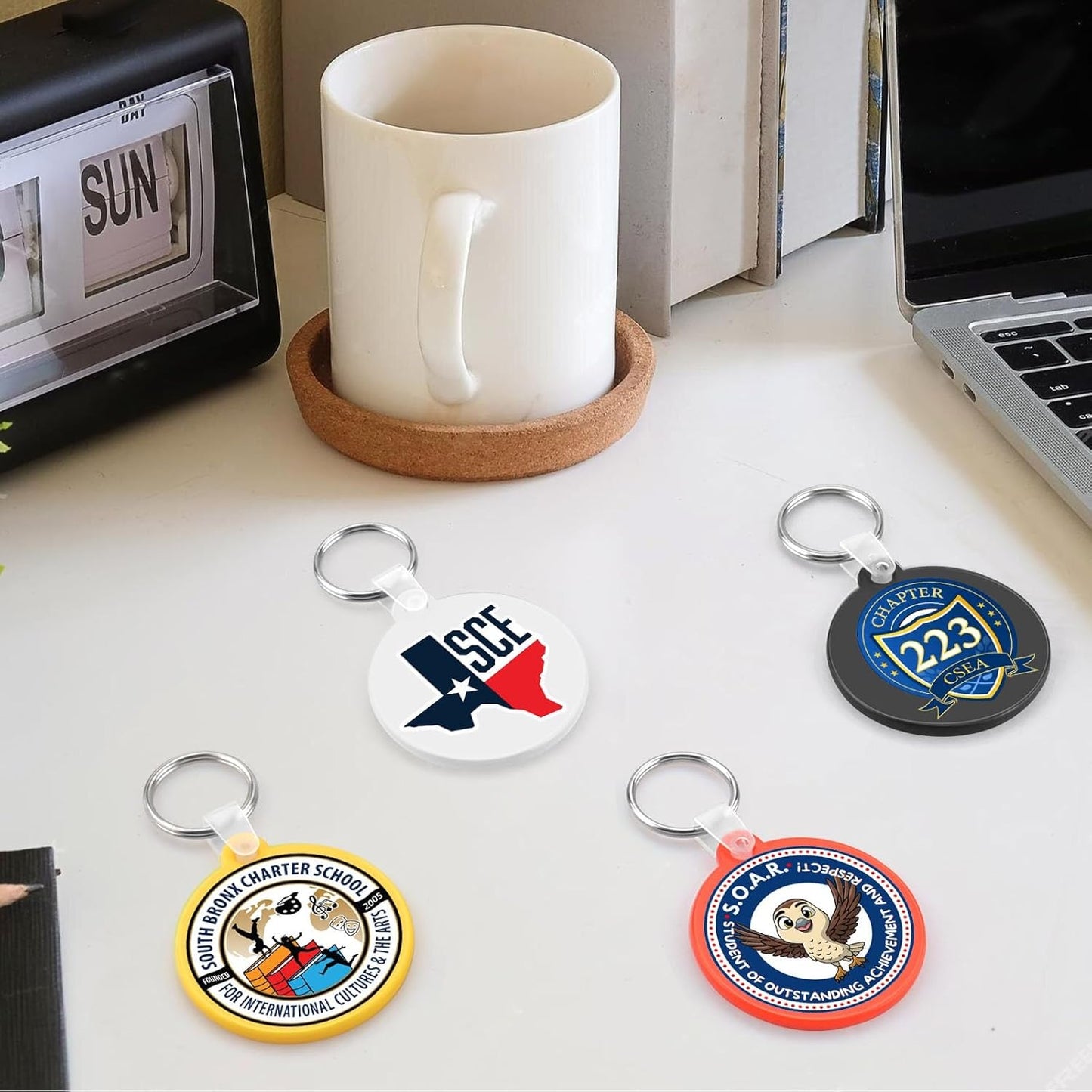 Custom Round Soft Keychains 1000 Pack, Personalized Logo, Text Bulk - Perfect for Tradeshows, Party Favors, Events - Customizable Key Tags