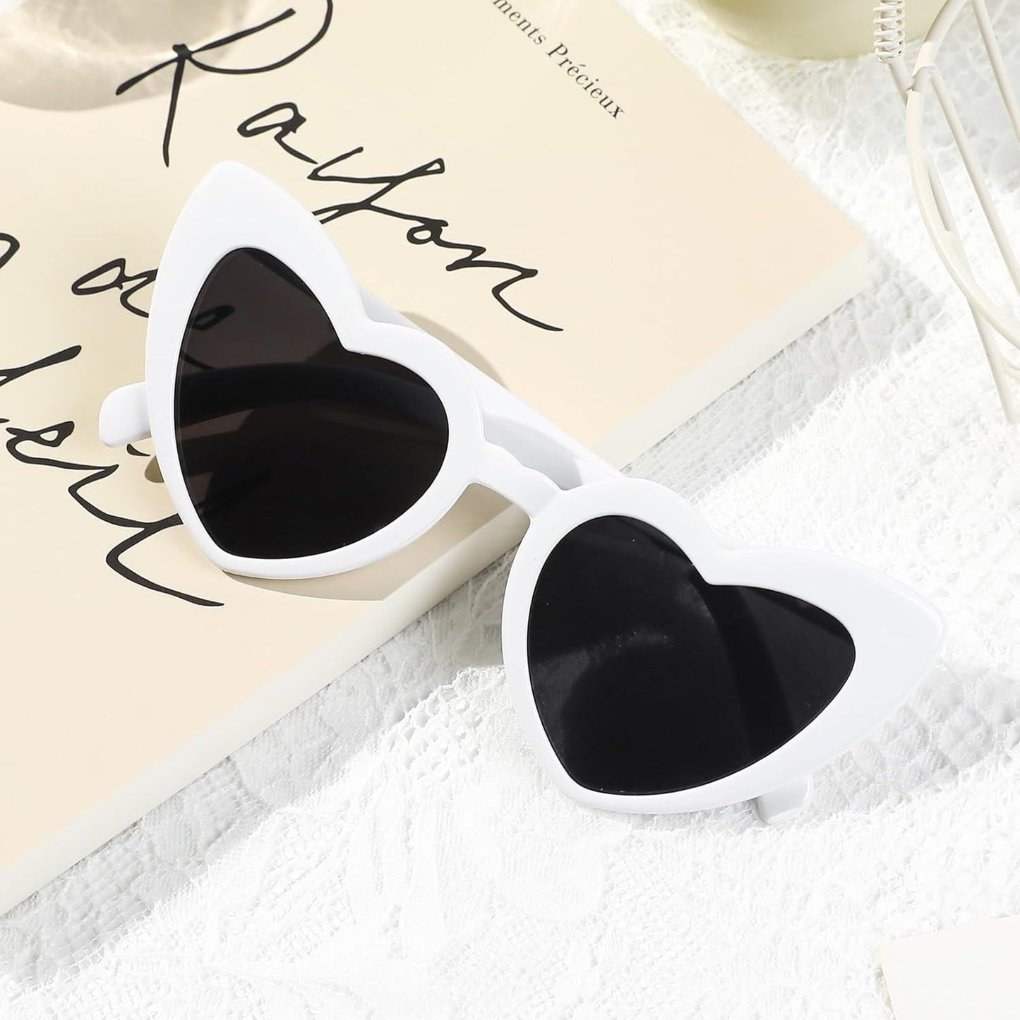 YOGFIT Heart Sunglasses for Women Fashion Classic Love Eye Protection Sunglasses Vintage Cute Heart Sunglasses