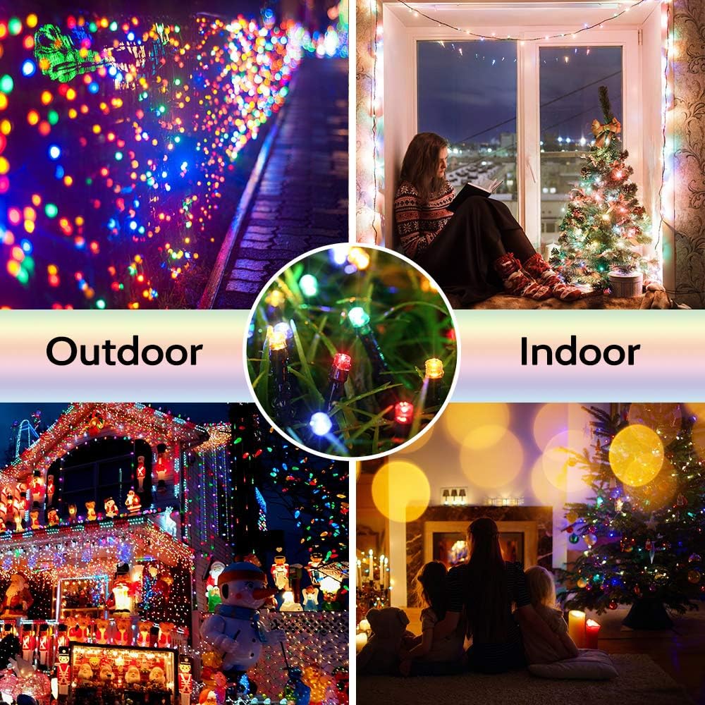 Toodour Solar Christmas Lights, 72ft 200 LED 8 Modes Outdoor Christmas String Lights, Waterproof Solar String Light for Xmas Tree, Fence, Holiday, Party, Balcony, Outdoo Xmas Decorations - Multicolor