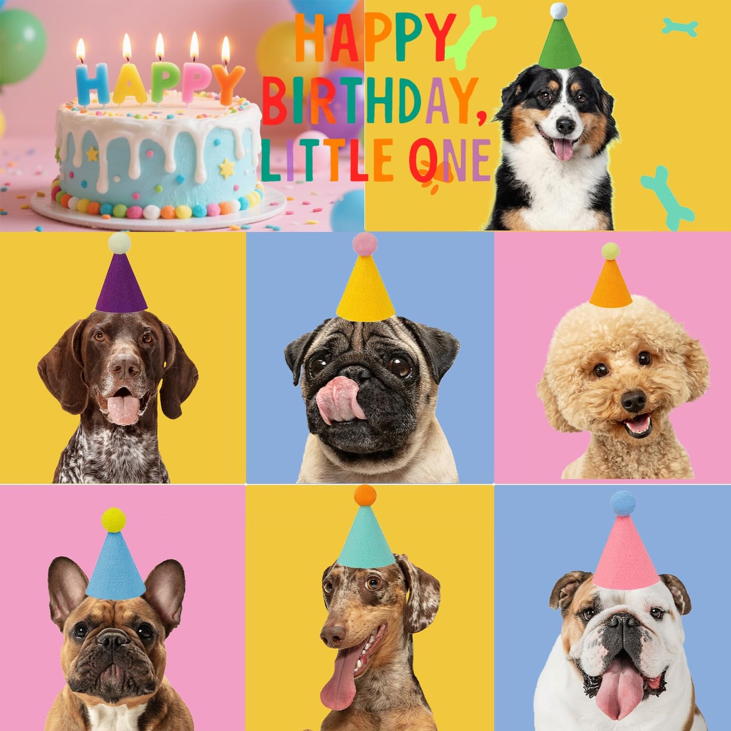 Muccibi 6pcs mini party hats for stuffed animals,birthday party hats (Birthday Decorations for