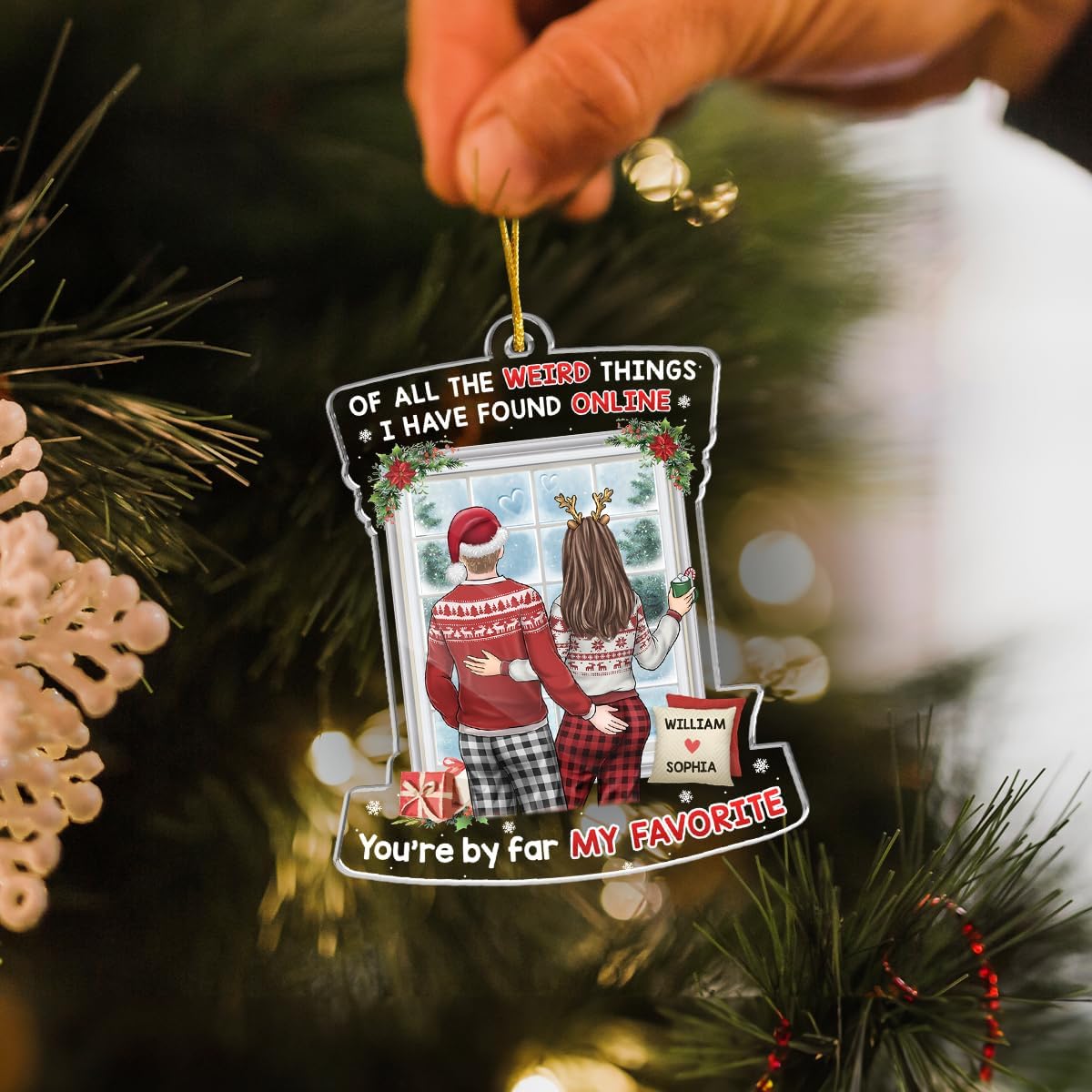 Pawfect House Save Santa The Trip Personalized Christmas Tree Ornaments, Couple Christmas, Anniversary, Wedding, Engagement Gifts for Husband, Wife, Boyfriend, Girlfriend, Xmas Decorations