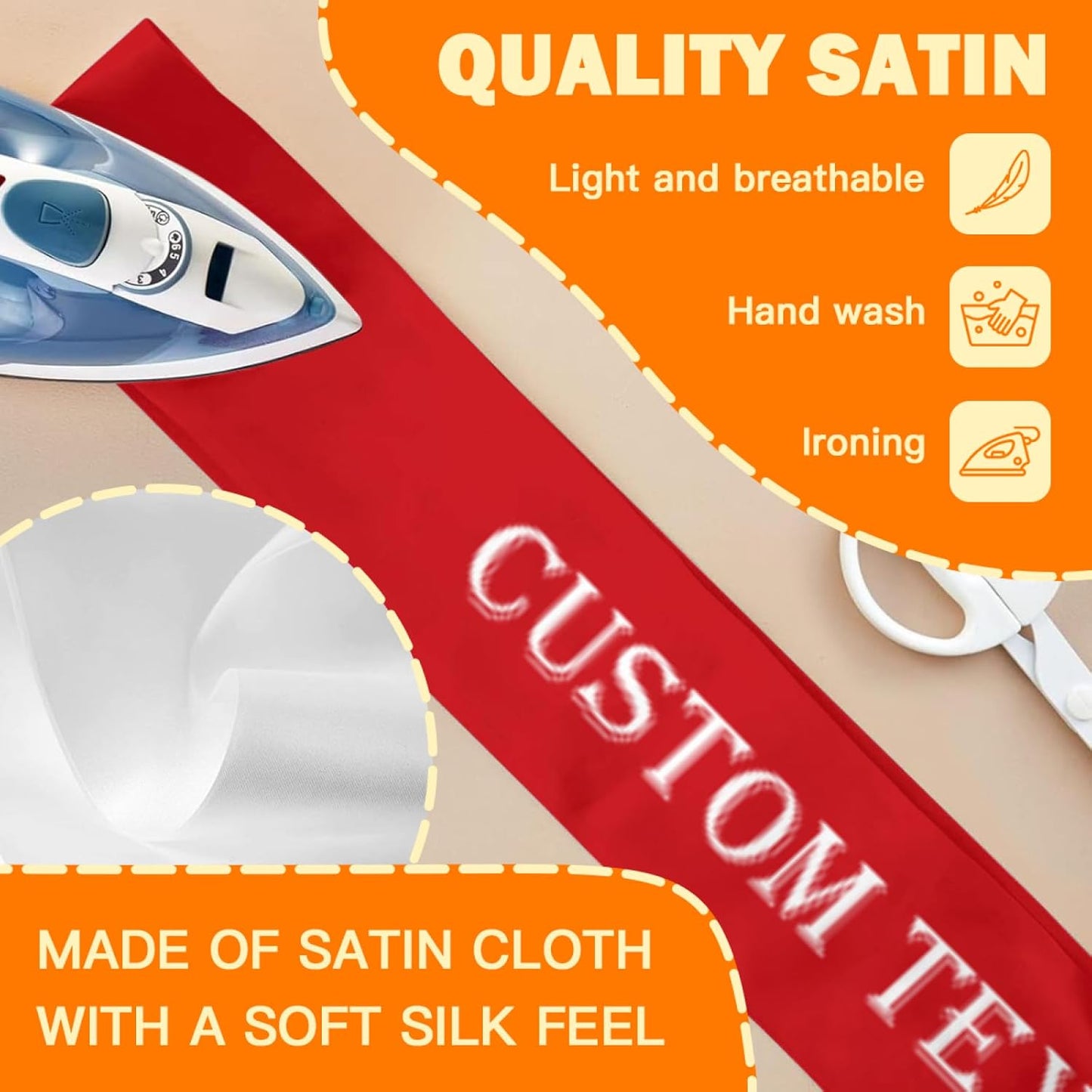 Custom Sash,Personalized Birthday Sash with Text Photo,Customized Bachelorette Sash Quote Sash Bride to Be Sash Color Optional (No decorative edge, Red)