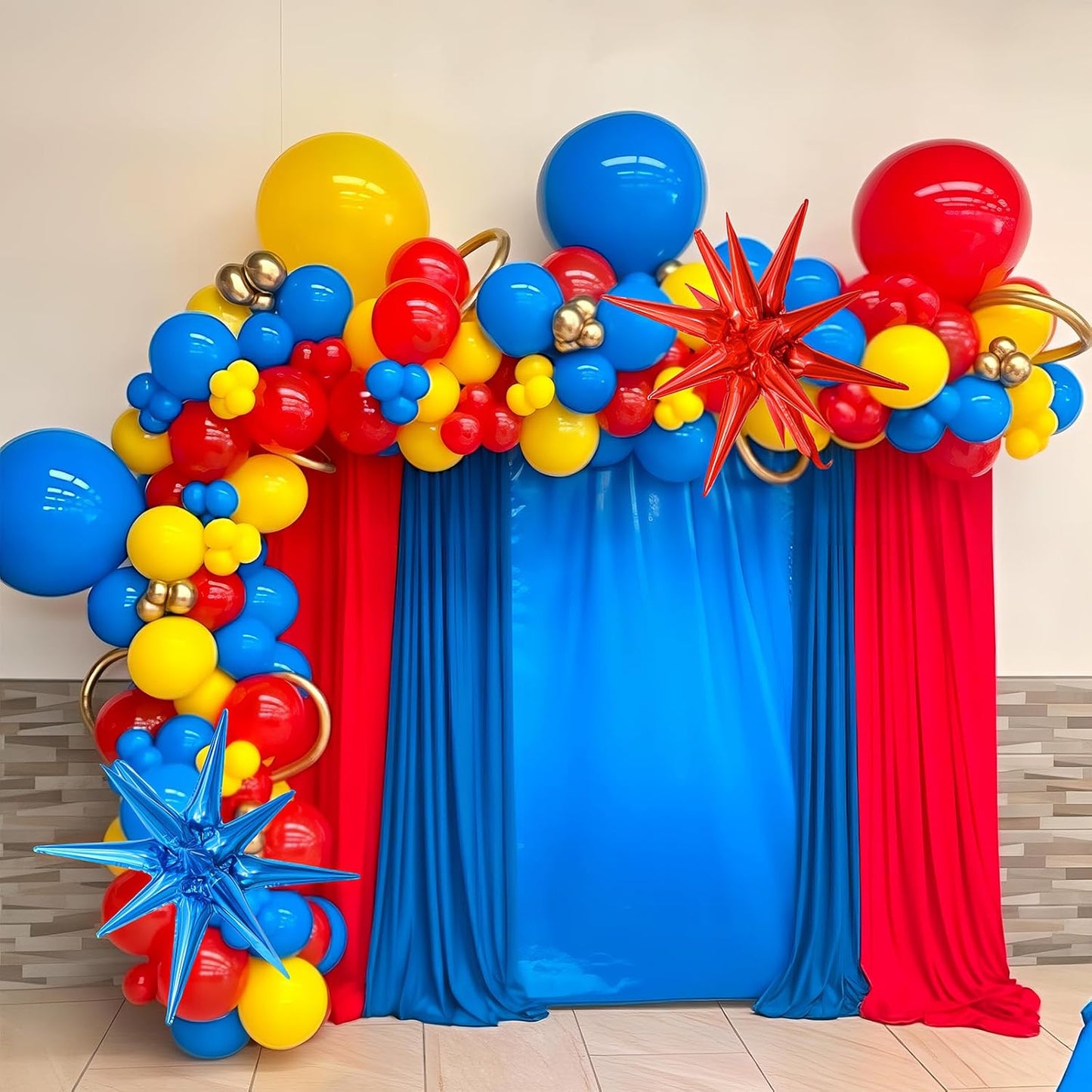 Balloons Red Blue Yellow, 12 Inch Primary Color Helium Balloons with Confetti Latex Balloons Carnival Circus Birthday Party Balloons for Kids Boys Baby Shower Wedding Toy Party Decoration Supplies