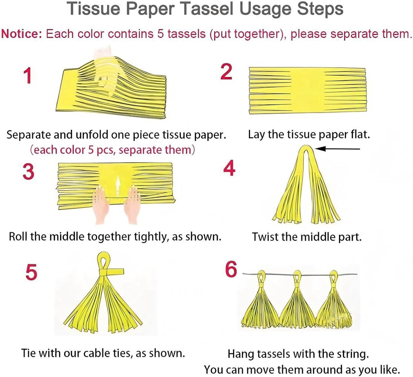 ZOOYOO Tassel Garland Tissue Paper Tassel Banner Table Decor, DIY Kits for Birthday Wedding Engagement,Witch Theme Party,Hawaiian Luau Tropical Party Decorations,Pack of 20 (Pink Green)