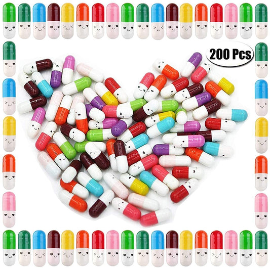 200 Pcs Tiny Love Message Capsule Letter in a Bottle Cute Love Friendship Half Pill in Random Color