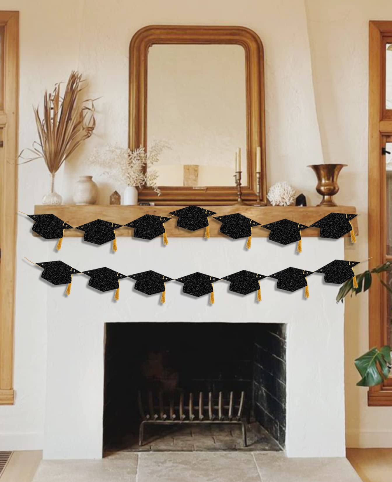 Graduation Decorations Class of 2026 Glitter Pre-Strung Congrats Grad with Tassel Party