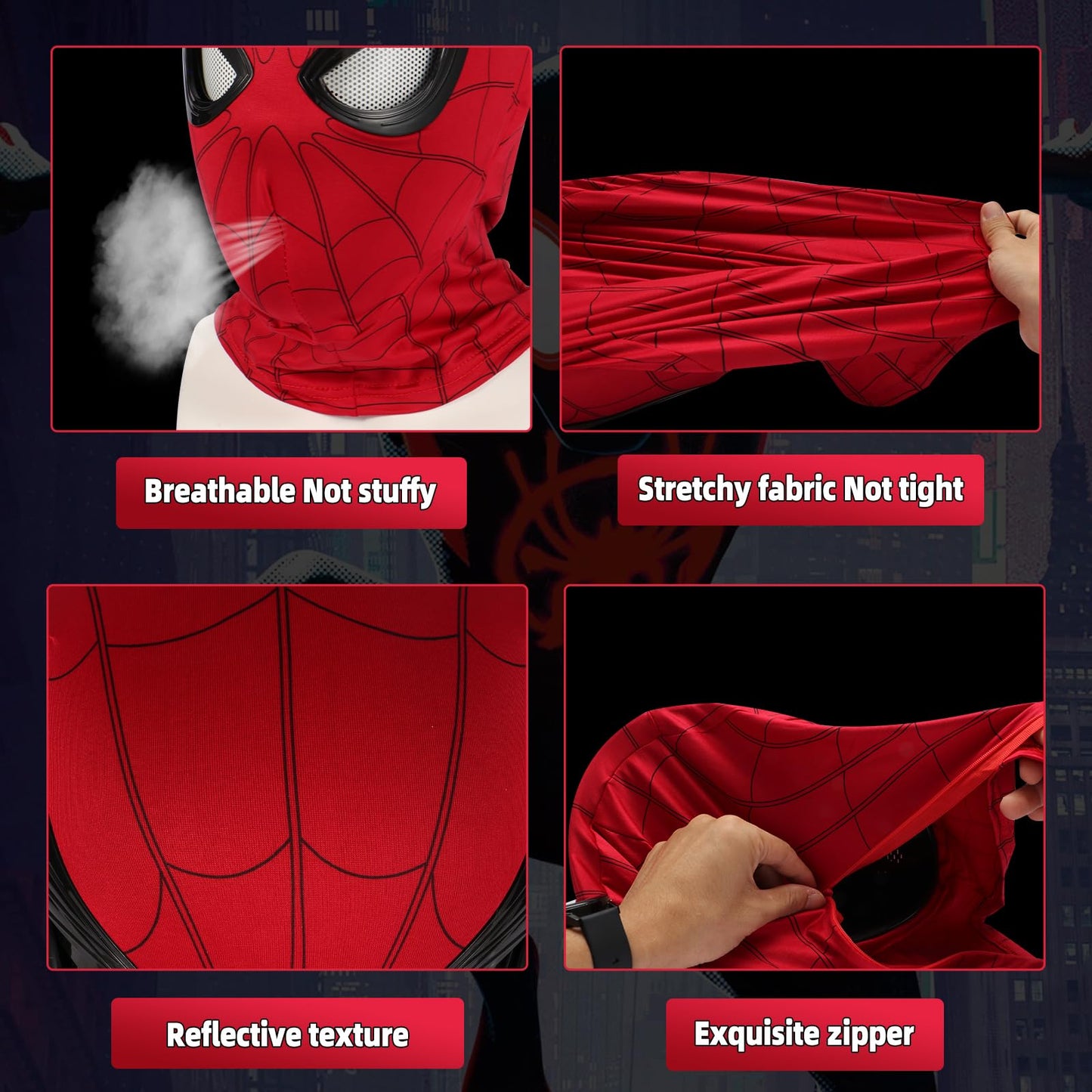Shampoer Spider Superhero Dynamic Mask - Remote LED Light & Moving Mech Eyes for Immersive Hero