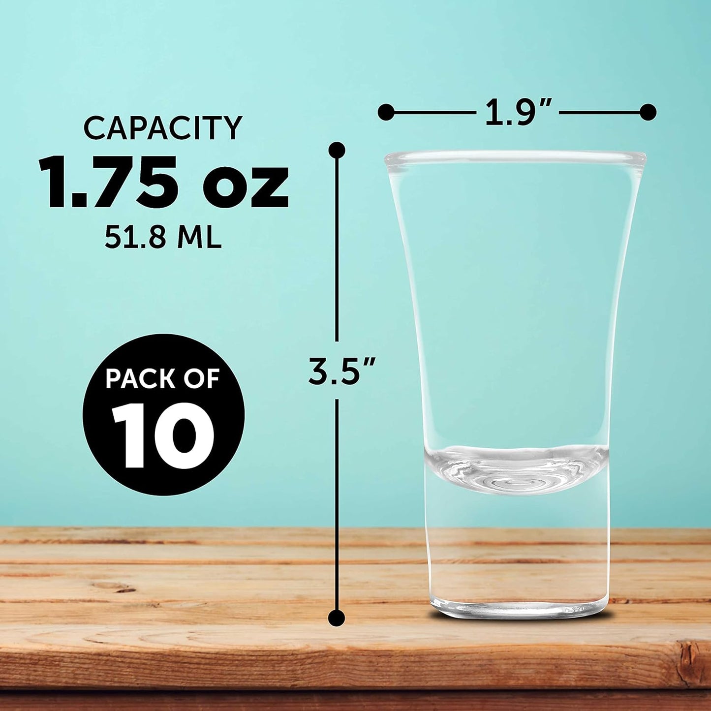 DISCOUNT PROMOS 2 oz. Lord Shooter Etched Shot Glasses, 10 pack, 21st Birthday Party, Lounge Glassware, Clear