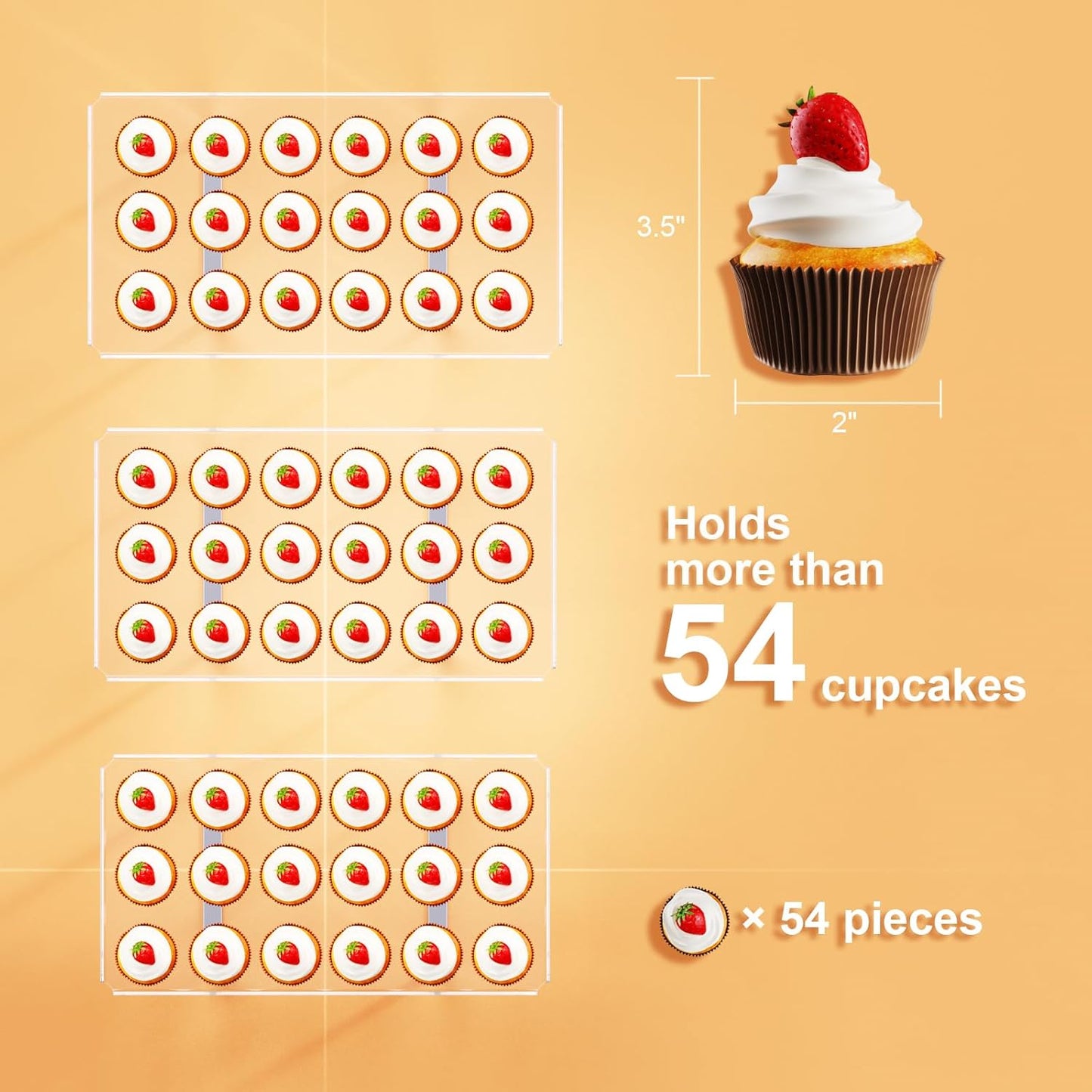 3 Pieces Cupcake Stand Holder, Clear Acrylic Dessert Table Display Set with Iron Support Legs for Birthday Candy Bar Décor Weddings, Parties Events