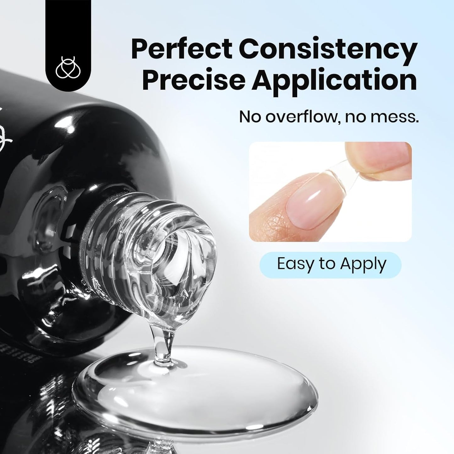 Beetles 2Pcs 15ml HEMA-Free Nail Glue Gel for Acrylic Nail Tips & Clear Press On Nails, Super Strong U V Nail Glue for Nail Extensions, DIY Long Lasting Nail Gel Kit