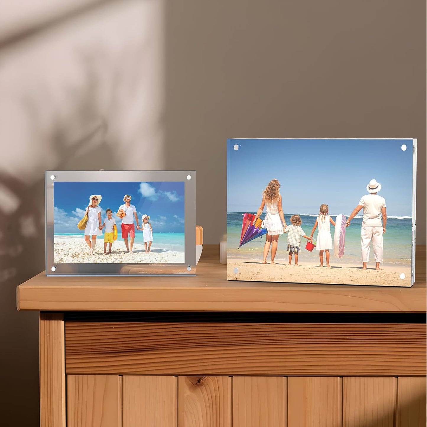 5x7 Inches Acrylic Picture Frames 1 Pack, Double Sided Magnetic Photo Frames,Free Standing on Desk or Table Clear Picture Frames