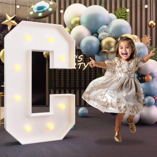 imprsv Marquee Light Up Letters, 3FT Marquee Letters for Birthday Baby Shower Wedding Decorations Light Up Letters for Engagement Party Decor, Large Marquee Letters for Party Decorations, Letter C