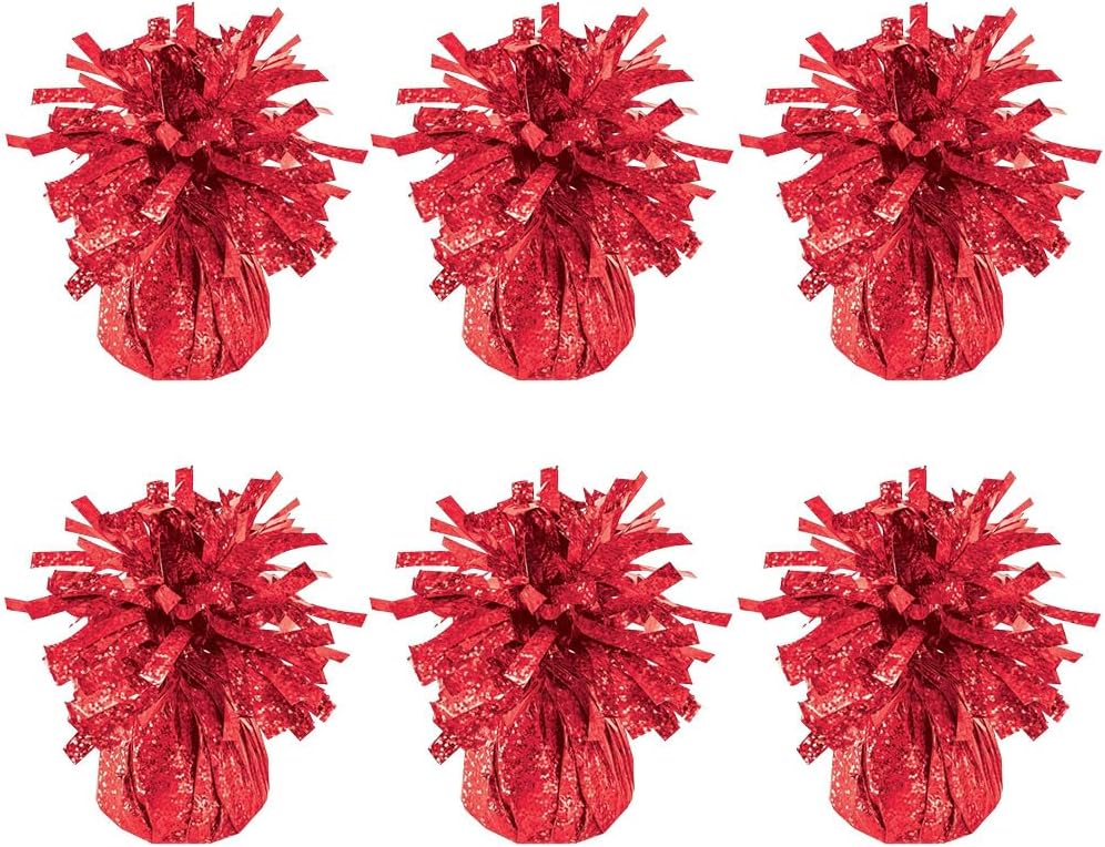PMU 6 Pcs Kisses Balloon Weights - Decorative Balloon Weight for Christmas, Thanksgiving, Birthday, Party Favors, Wedding & Baby Shower - 6oz. Red, Pkg/6