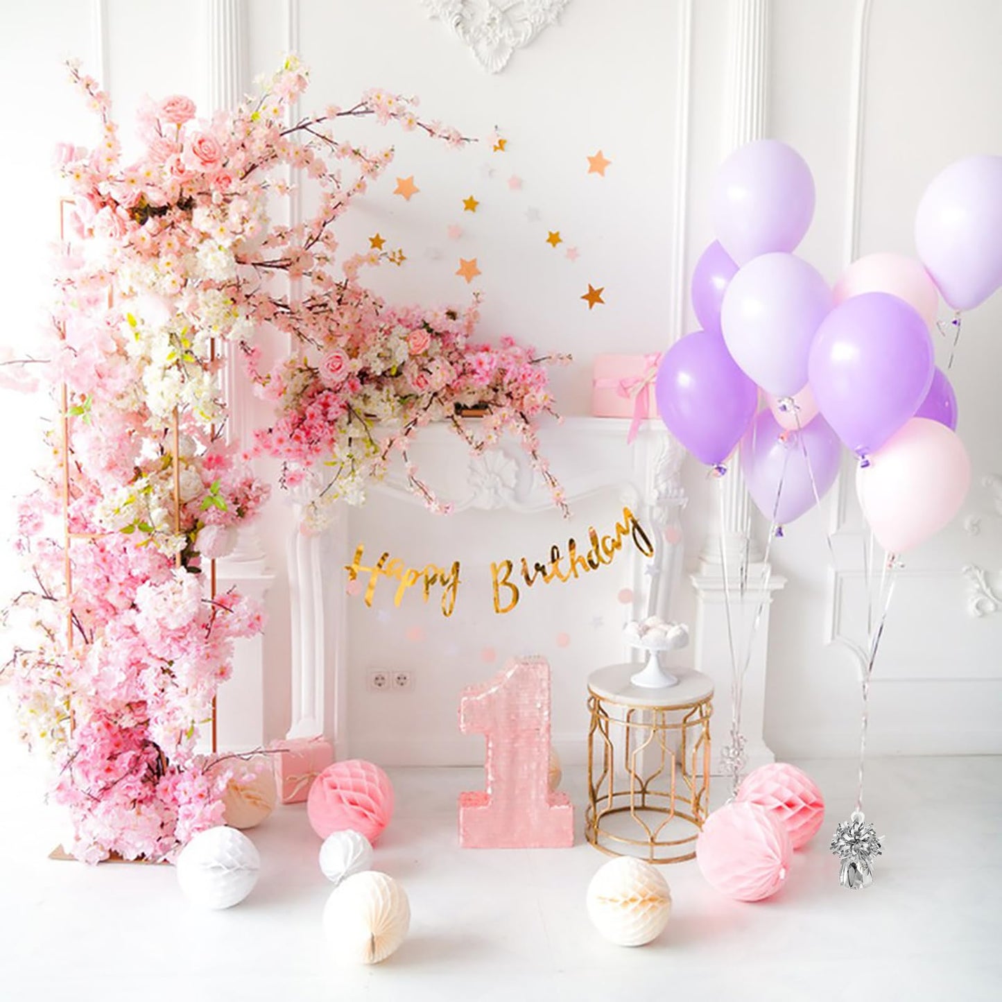 Frcctre 24 Pack Balloon Weights Metallic Silver Anchors Balloon Holder Foil Weights with 1 Roll