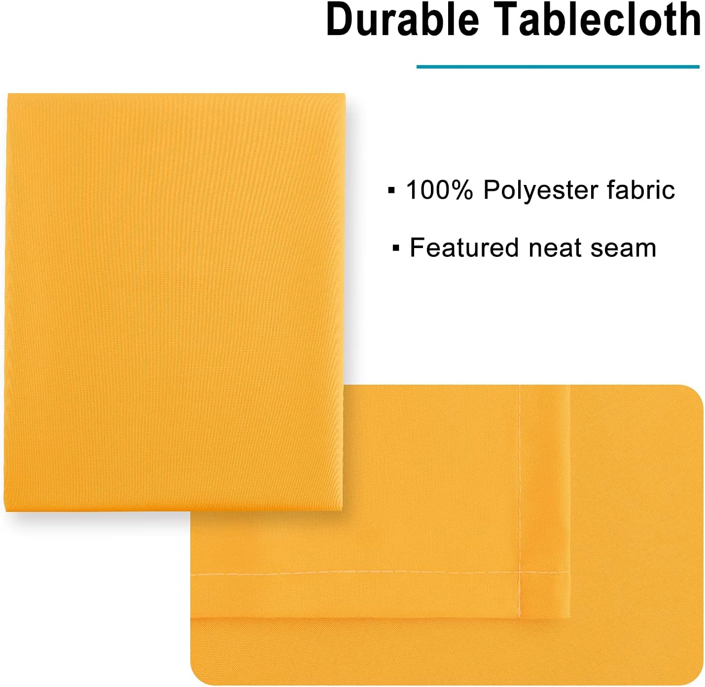Hiasan Rectangle Tablecloth - Waterproof Spillproof and Wrinkle Resistant Washable Polyester Table Cloth for Dining Party, 52 x 70 inch, Orange Yellow