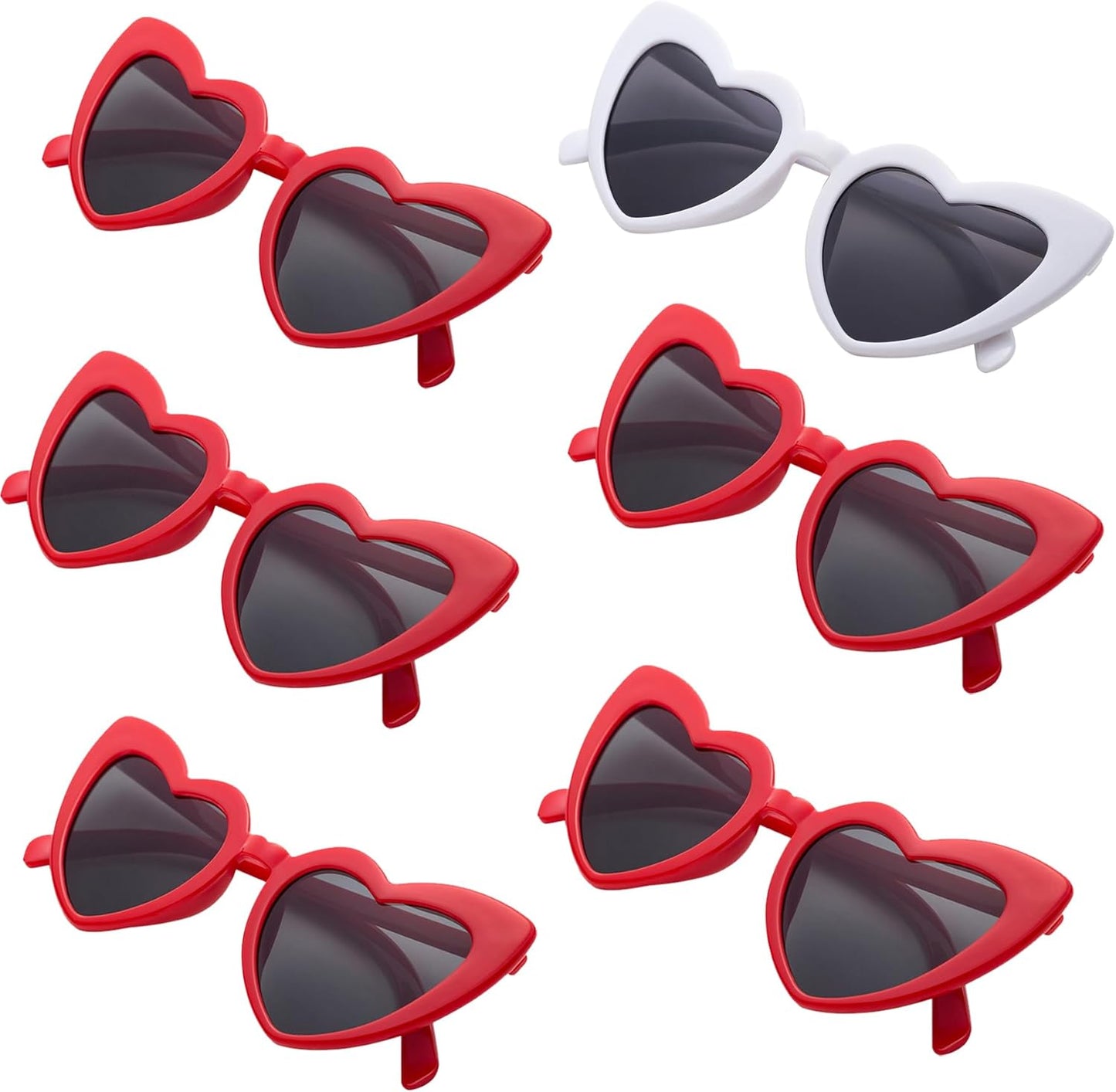 Bachelorette Party Favor Sunglasses 6 Pack,Retro Cat Eye Heart Sunglasses for Women,Bridesmaid Proposal Gifts