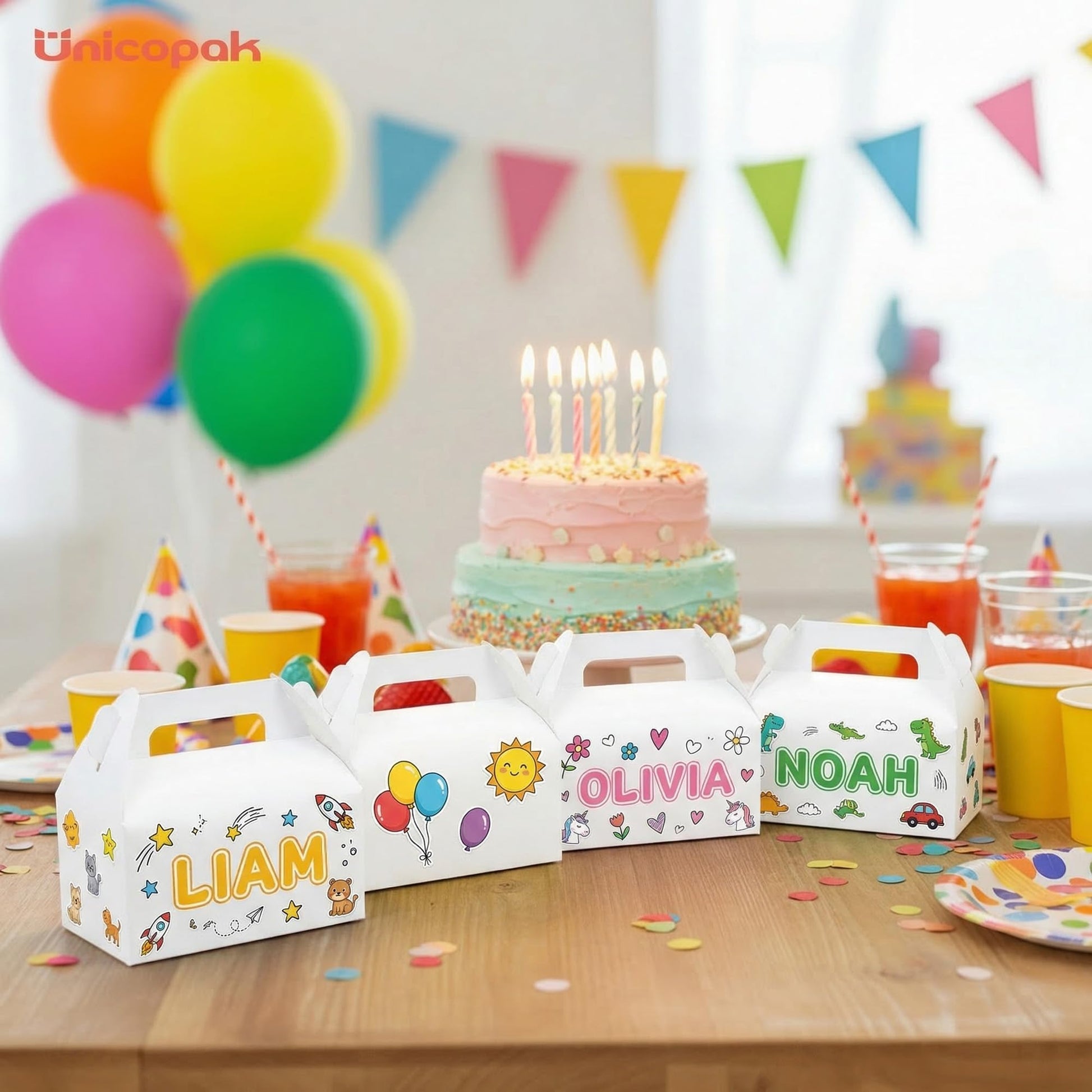 UnicoPak 30 Pack Party Favor Boxes Treat Boxes, White Gable Gift Boxes for Party Favors Goodies