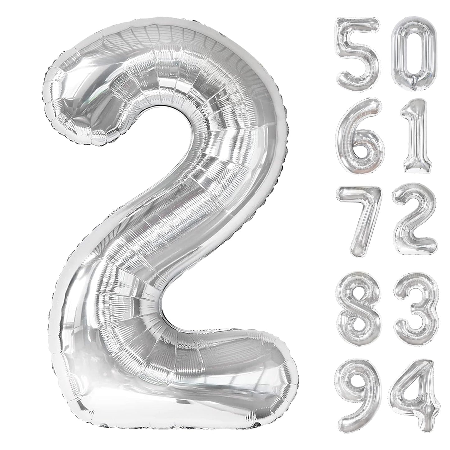 Sliver 2 Balloon - Number Balloon 40 Inch, 2st Sliver Birthday Decorations