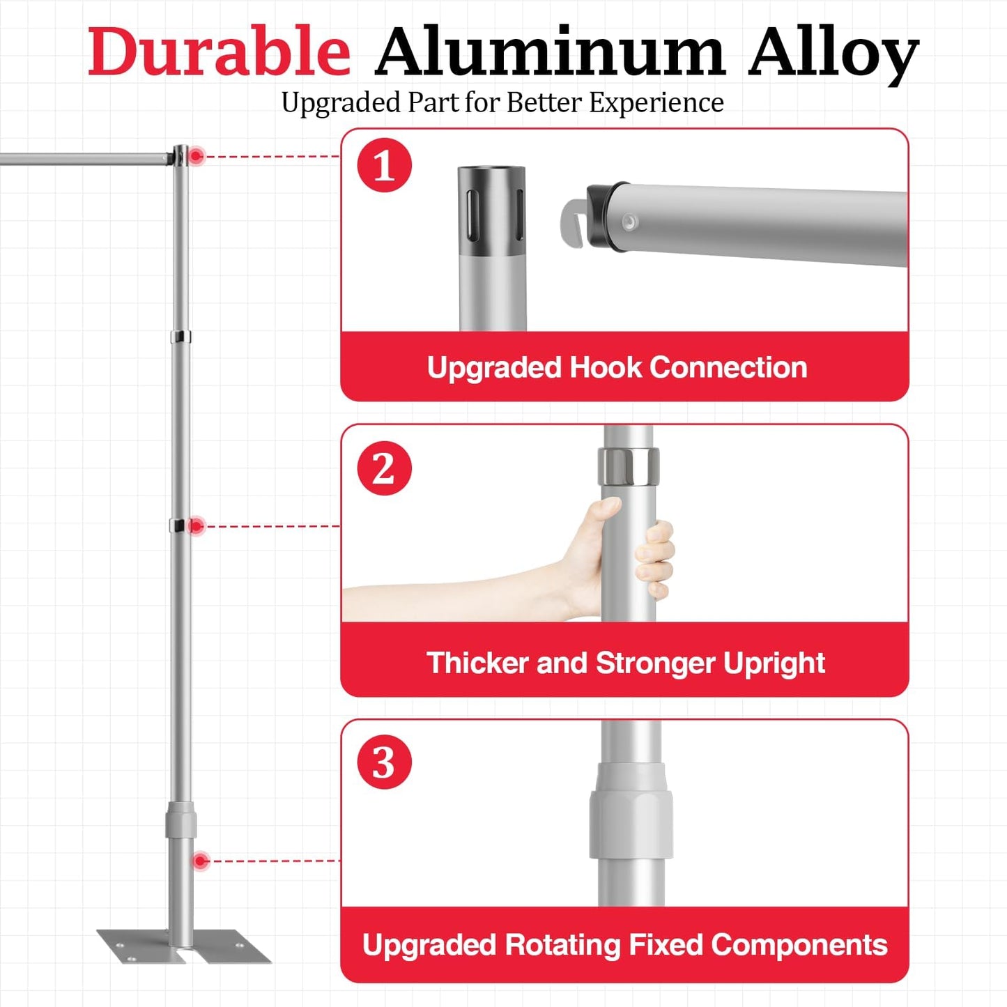 EMART 10x10ft Heavy Duty Backdrop Stand Frame with Adjustable Pipe