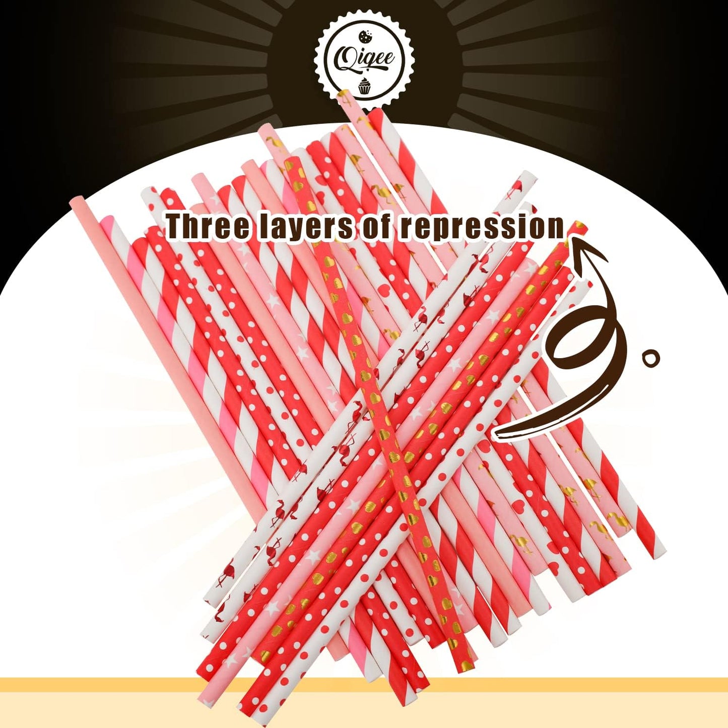 Valentine Paper Straws for Drinking Disposable Straws 150pcs Disposable Straws Bulk（10 Pattern）qiqee