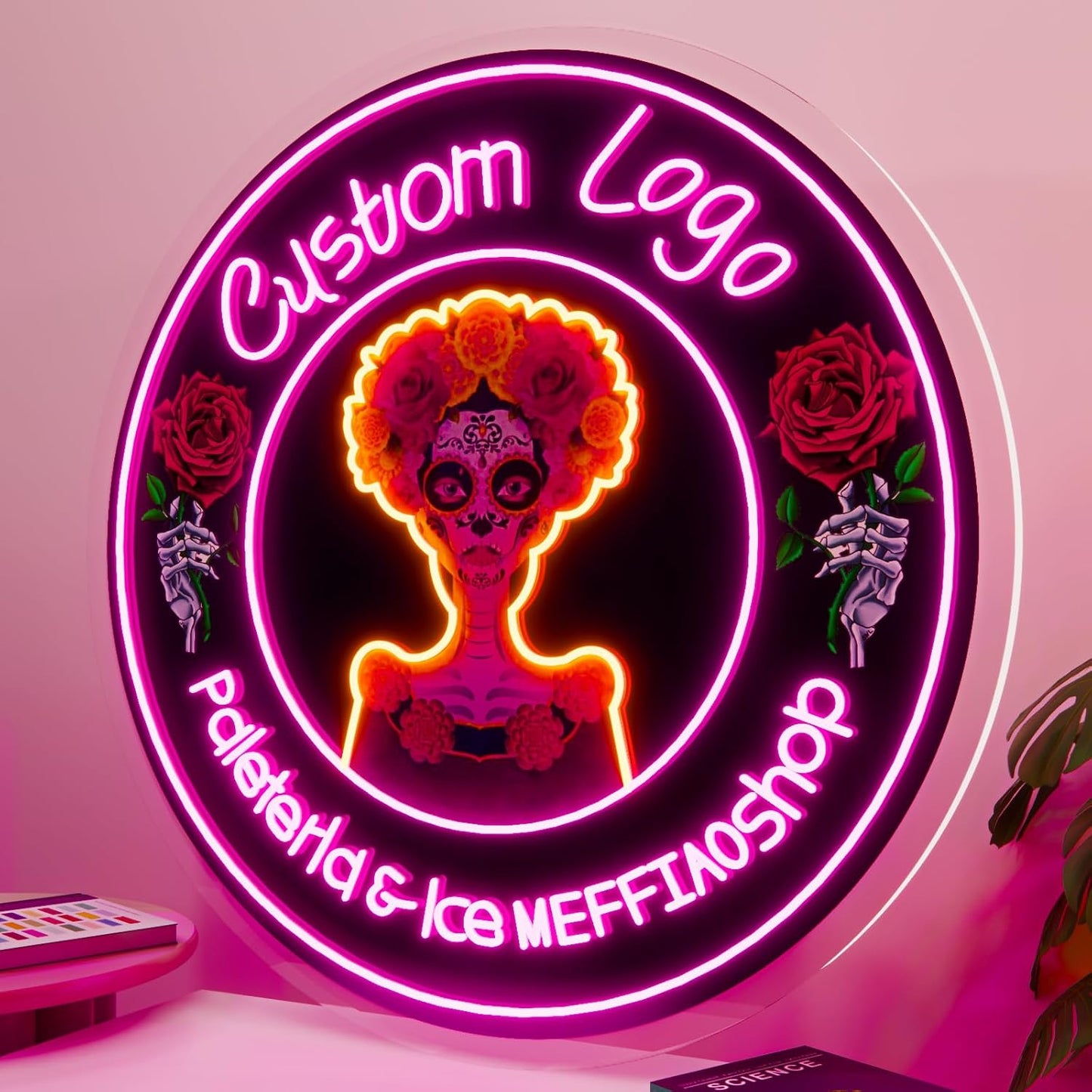 Custom Neon Sign, Personalized LoGo Neon Sign Customizable for Business, UV Bar Salon Beauty Studio Light Up Sign, LED Neon Name Sign Suitable for Wall Decoration