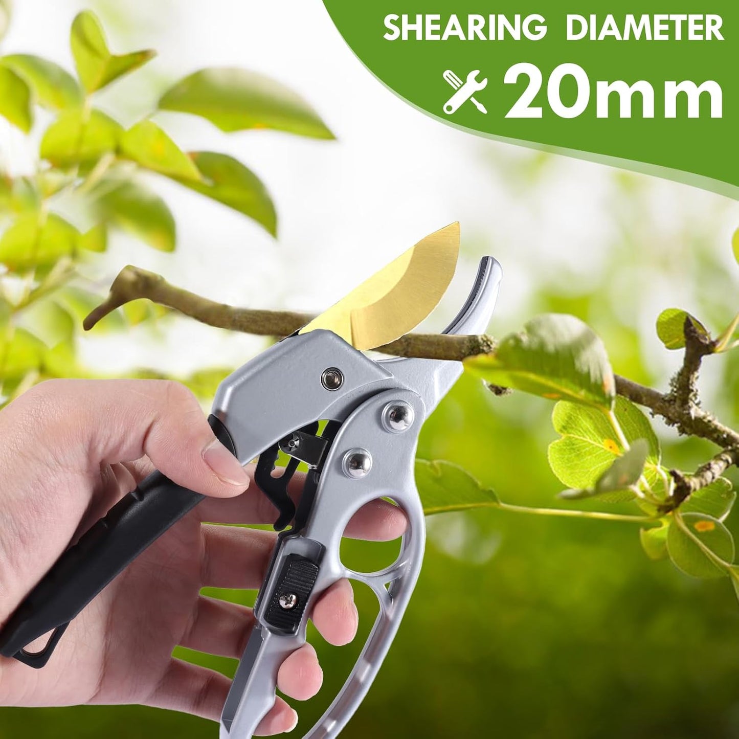 Ultra Sharp Germany Titanium Steel Pruning Shears - Cuts 3X Easier, Weak Hand Arthritis Snips, Rust-Resistant, Effortlessly 1-Inch Cut Capacity Garden Scissors, Ergonomic Handle